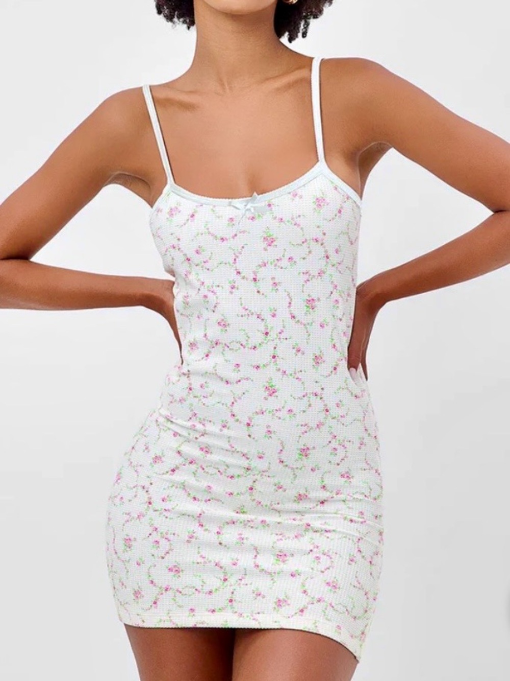Frankie’s bikinis Gwen waffle mini dress